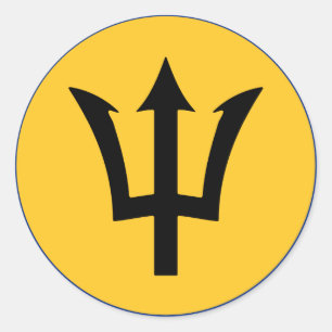 Adesivo Bandeira redonda de Barbados