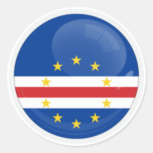 Adesivo Bandeira redonda ícone Cabo Verde