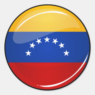 Adesivo Bandeira redonda lustrosa de Venezuela