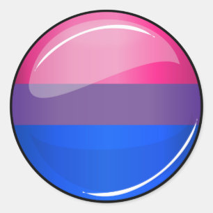 Adesivo Bandeira redonda lustrosa do Bisexuality