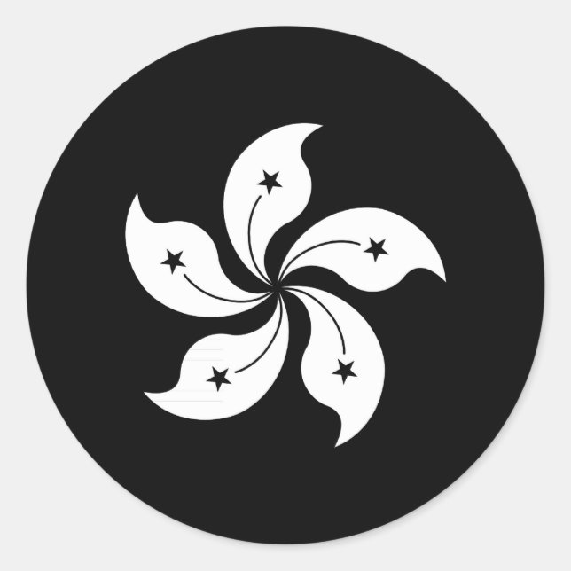 Adesivo Bandeira Regional da Flor Orquídea Negra de Hong K (Frente)