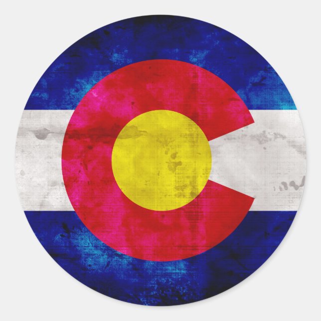 Adesivo Bandeira resistida do estado de Colorado do (Frente)