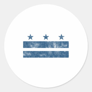 Adesivo Bandeira Retro Azul de Washington Dc Distrito de C