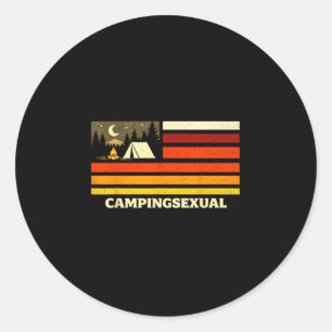 Adesivo Bandeira retrô de amante de camping engraçado fogu
