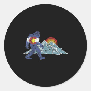 Adesivo Bandeira Retro Sasquatch Estado Colorado Montanha