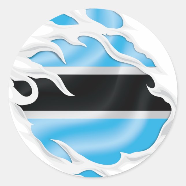 Adesivo Bandeira Ripada Botsuana (Frente)