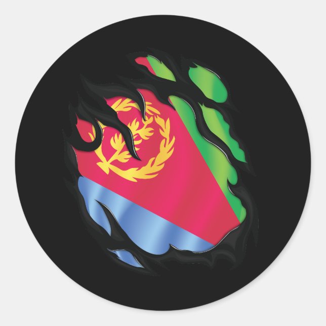Adesivo Bandeira Ripada da Eritreia (Frente)
