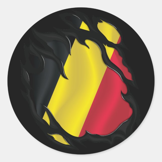 Adesivo Bandeira Ripped Belgium (Frente)