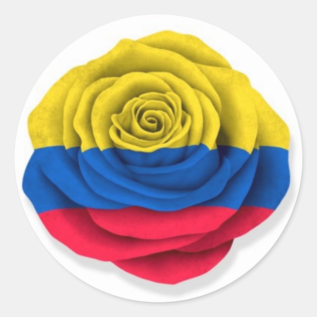 Adesivo Bandeira Rosa colombiana em branco (Frente)