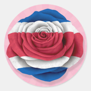 Adesivo Bandeira Rosa costa-riquenha a rosa