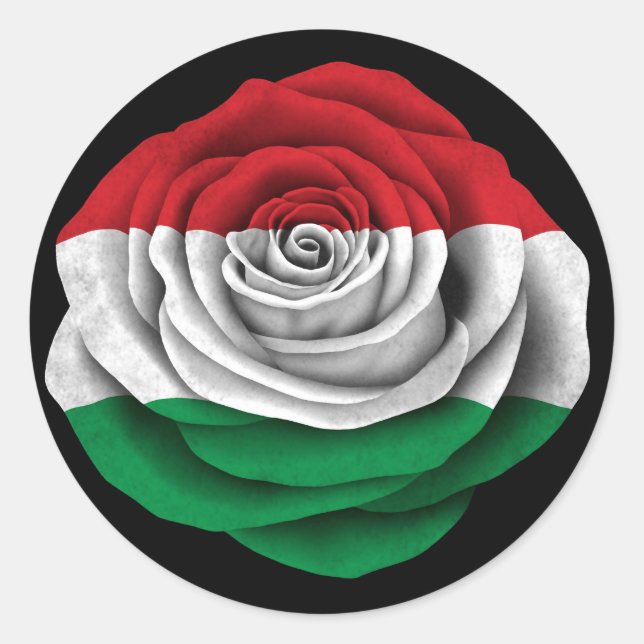 Adesivo Bandeira Rosa húngara em preto (Frente)