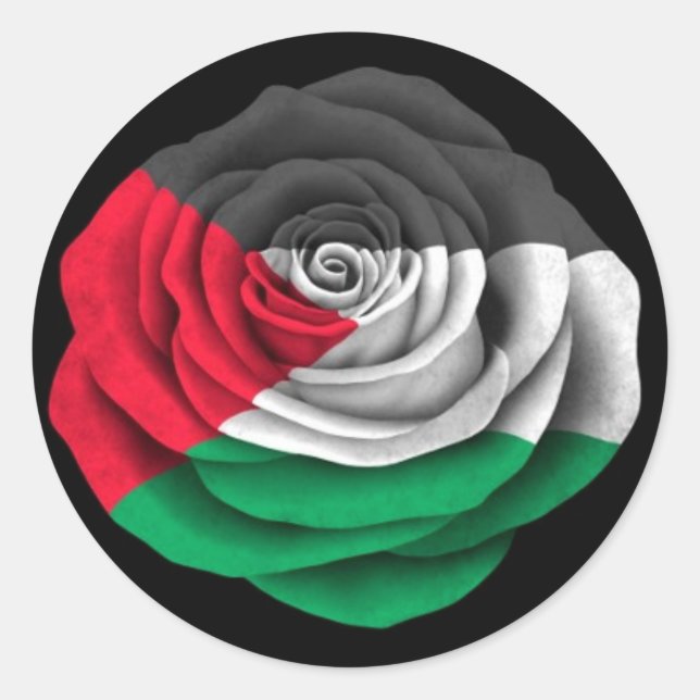 Adesivo Bandeira Rosa palestina em preto (Frente)