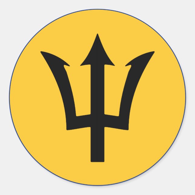 Adesivo Bandeira Round Barbados (Frente)
