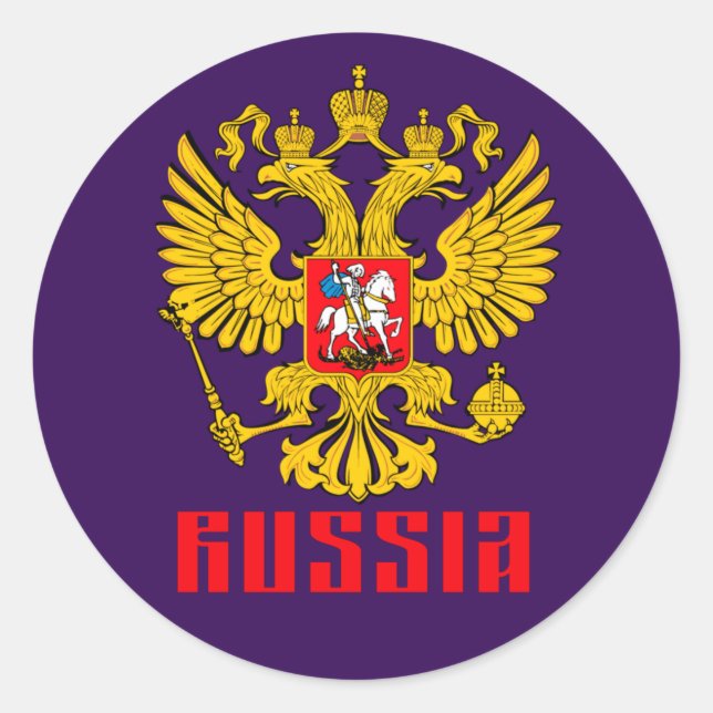Adesivo Bandeira russa Águia imperial russa ortodoxa russa (Frente)