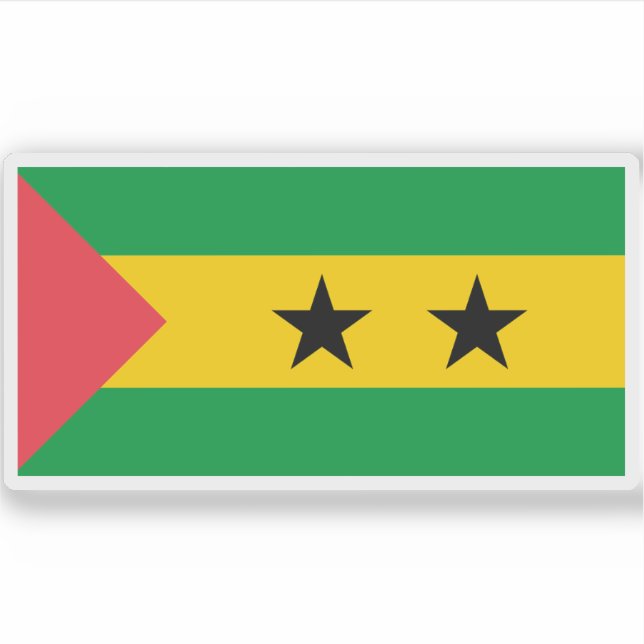 Adesivo Bandeira São Tomé e Príncipe (São Tomé e Príncipe) (Frente)