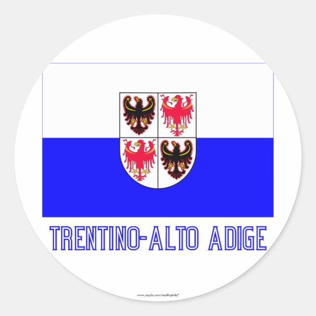 Adesivo Bandeira Trentino-Alto Adige com nome (Frente)