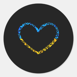 Adesivo Bandeira Ucraniana Paz Ucrânia Bandeira Borboleta