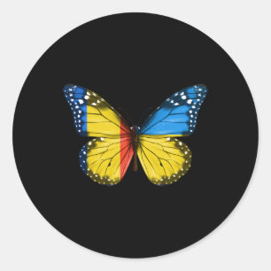 Adesivo Bandeira Ucraniana Romena Borboleta Ucrânia Romêni
