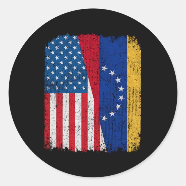 Adesivo Bandeira venezuelana americana Half Usa Venezuela  (Frente)