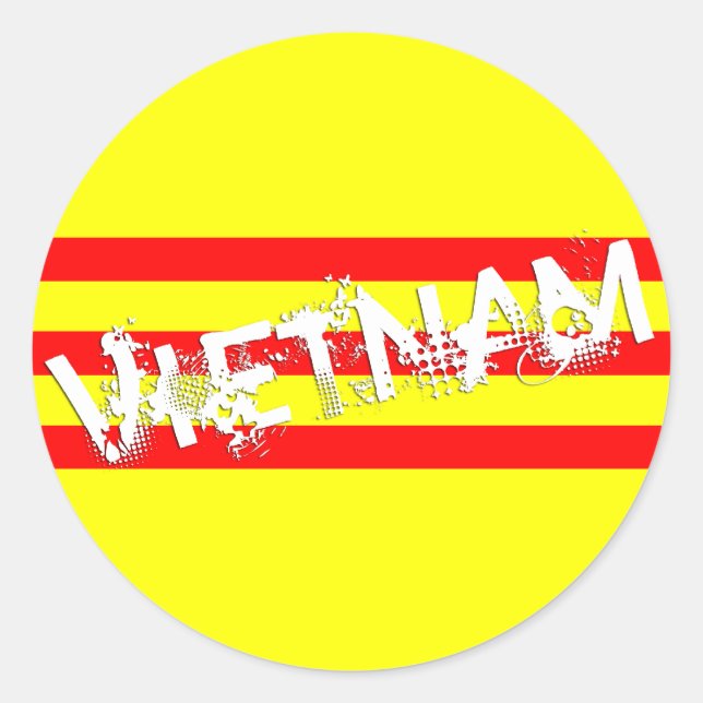 Adesivo Bandeira vietnamita (autocolantes redondos) (Frente)