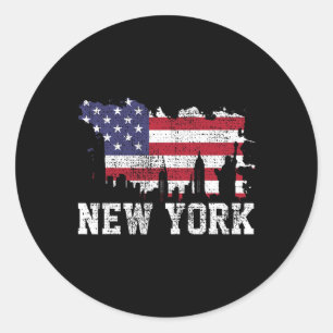 Adesivo Bandeira vintage da cidade de Nova York Nyc Skylin