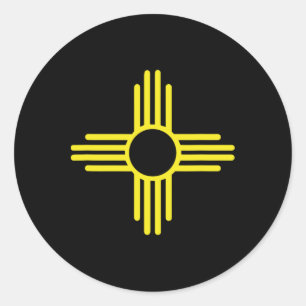 Adesivo Bandeira Vintage do Novo México Zia Sol Retro Desg