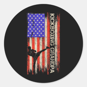 Adesivo Bandeira Vintage dos EUA Lutador de MMA Kickboxing
