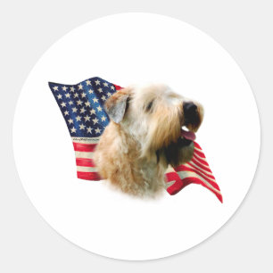 Adesivo Bandeira Wheaten brandamente revestida de Terrier