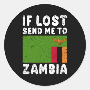 Adesivo Bandeira Zâmbia Se Perdido Me Enviar Para Zâmbia