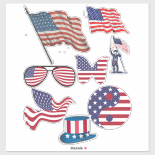 Adesivo Bandeiras Americanas Estrelas Stripes Arte Patrió