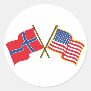 Adesivo Bandeiras americanas norueguesas