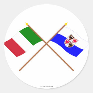 Adesivo Bandeiras cruzadas Adige de Italia e de