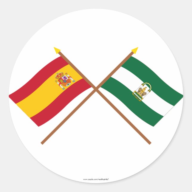 Adesivo Bandeiras cruzadas da Espanha e da Andaluzia (Frente)