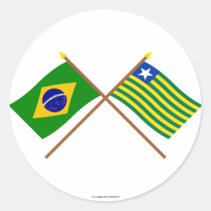 Adesivo Bandeiras cruzadas de Brasil e de Piauí