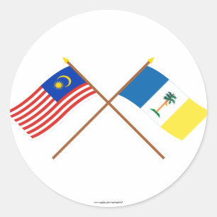 Adesivo Bandeiras cruzadas de Malaysia e de Penang