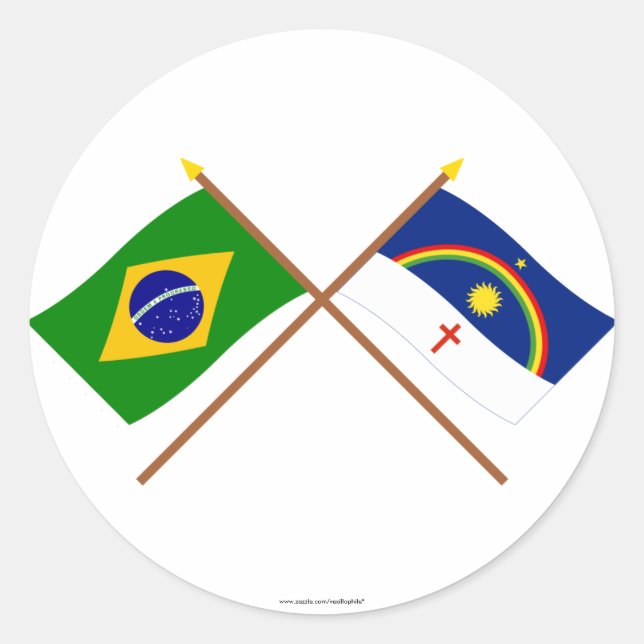 Adesivo Bandeiras cruzadas do Brasil e de Pernambuco (Frente)