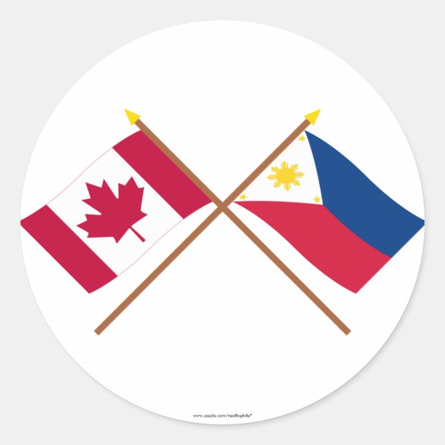 Adesivo Bandeiras cruzadas do Canadá e das Filipinas (Frente)