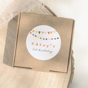 Adesivo Bandeiras de Bunting Boho Festa de Aniversário Neu