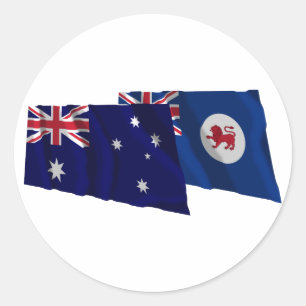Adesivo Bandeiras de ondulação de Austrália & de Tasmâ