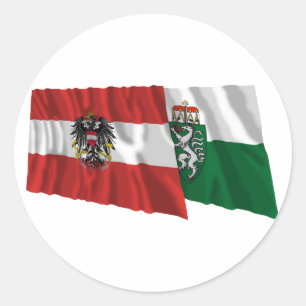 Adesivo Bandeiras de ondulação de Áustria & de Steierma
