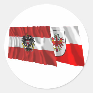 Adesivo Bandeiras de ondulação de Áustria & de Tirol
