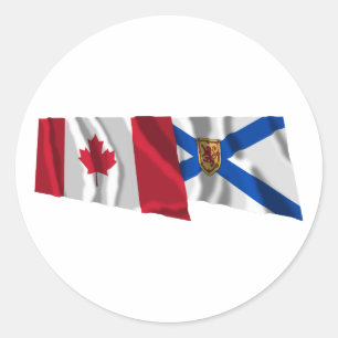 Adesivo Bandeiras de ondulação de Canadá & de Nova Esc