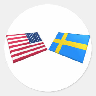 Adesivo Bandeiras dos E.U. & da suecia