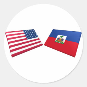 Adesivo Bandeiras dos E.U. & do Haiti