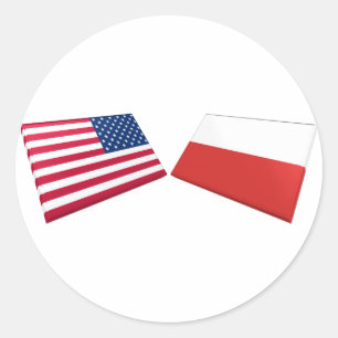 Adesivo Bandeiras dos E.U. & do Polônia