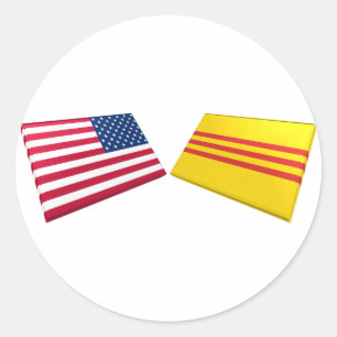 Adesivo Bandeiras dos E.U. & do Vietnam (Vietnam sul)