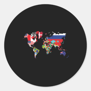 Adesivo Bandeiras Dos Países Da Internação Do Mapa Mundial