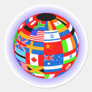 Adesivo bandeiras internacionais globo terra