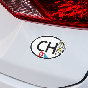 Adesivo Bandeiras suíças e zürich   Flores Edelweiss   Ova