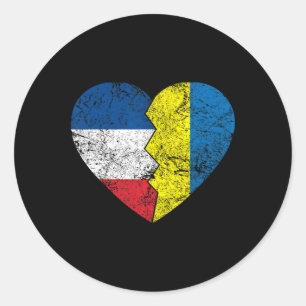 Adesivo Bandeiras ucranianas francesas coração França Ucrâ